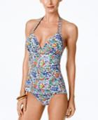 Tommy Bahama Paradise Printed One-piece Tummy Control Halter Swimsuit Women's Swimsuit