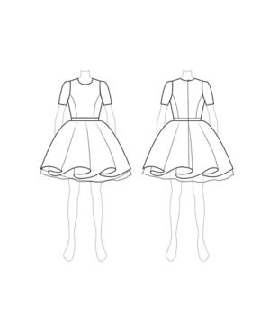 Fame And Partners Printed Closed-back Fit & Flare Dress