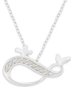Diamond Whale Infinity Pendant Necklace (1/10 Ct. T.w.) In Sterling Silver