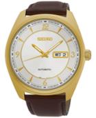 Seiko Men's Automatic Recraft Series Brown Leather Strap Watch 45mm Snkn70
