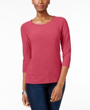 Jm Collection Petite Jacquard Top, Only At Macy's
