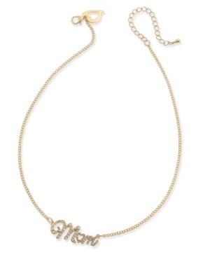 Thalia Sodi Gold-tone Pave Mom Scripted Pendant Necklace, Only At Macy's