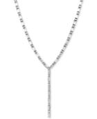 Cubic Zirconia Baguette 18 Lariat Necklace In Sterling Silver