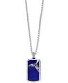 Effy Men's Lapis Lazuli Dolphin Tail Dog Tag 22 Pendant Necklace In Sterling Silver