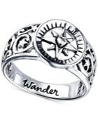 Unwritten Silver-tone Wander Compass Ring