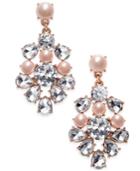 Charter Club Rose Gold-tone Crystal And Pink Imitation Pearl Chandelier Earrings, Only At Macy's