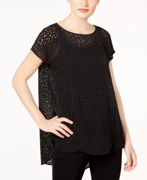 Eileen Fisher Silk Laser Cut Top