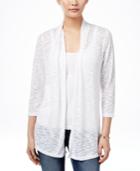 Jm Collection Petite Lace-back Cardigan, Only At Macy's