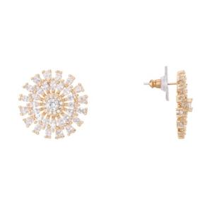 Nina Geo-flower Crystal Stud Earrings