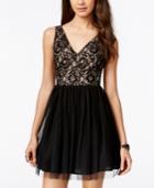 Blondie Nites Juniors' Sequined Lace Party Dress