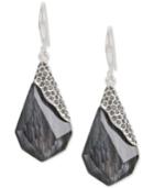Robert Lee Morris Soho Silver-tone Gray Stone Drop Earrings
