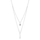 Unwritten Vertical Bar And Cubic Zirconia Layered Pendant Necklace In Sterling Silver, 16 + 2 Extender