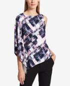 Dkny Printed One-shoulder Top
