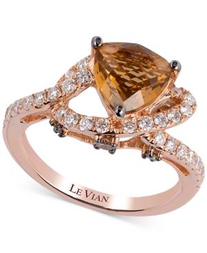 Le Vian Cognac Quartz (1-3/8 Ct. T.w.) And Diamond (2/3 Ct. T.w.) Ring In 14k Rose Gold