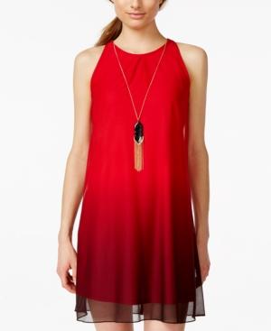 Bcx Juniors' Ombre Shift Dress With Necklace