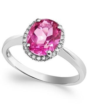 14k White Gold Pink Topaz (2 Ct. T.w.) And Diamond Accent Ring