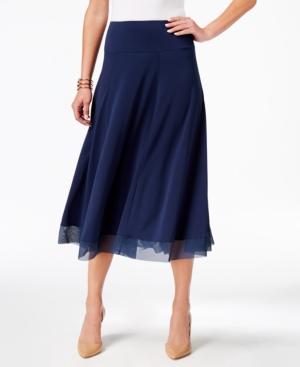 Jm Collection Mesh-hem A-line Skirt, Created For Macy's