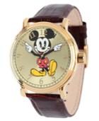 Disney Mickey Mouse Men's Shinny Gold Vintage Alloy Watch