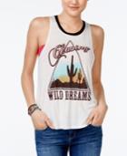 Rebellious One Juniors' Wild Dreams Cutout-back Graphic Tank