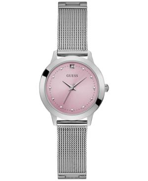 Guess Women's Diamond-accent Stainless Steel Mesh Bracelet Watch 30mm