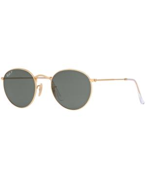 Ray-ban Polarized Round Metal Sunglasses, Rb3447 50