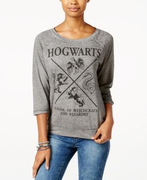 Juniors' Hogwarts Graphic Raglan-sleeve Top