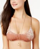 California Waves Crushed Velvet Bralette Bikini Top, Available In D/dd Women's Swimsuit