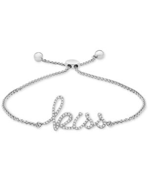 Wrapped Diamond Kiss Bolo Bracelet (1/6 Ct. T.w.) In 14k White Gold, Created For Macy's