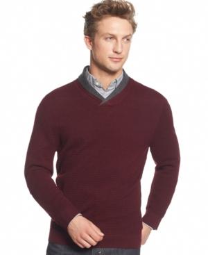 Club Room Big And Tall Merino Double Shawl Sweater, Only At Macy's