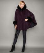 The Fur Vault Fox-trim Wool-alpaca-blend Hooded Cape