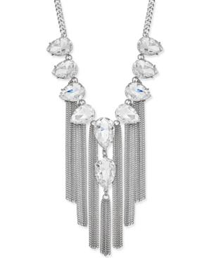 Thalia Sodi Silver-tone Crystal Fringe Statement Necklace, Only At Macy's