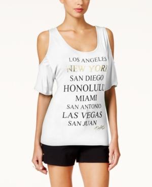 Thalia Sodi Cold-shoulder Graphic Top, Only At Macy's