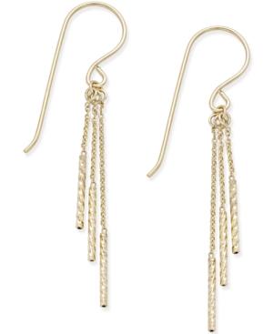 Triple-rod Drop Earrings In 10k Gold