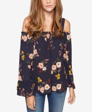 Sanctuary Cassie Printed Off-the-shoulder Top