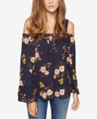 Sanctuary Cassie Printed Off-the-shoulder Top