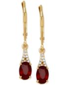 Ruby (1-1/3 Ct. T.w.) And Diamond Accent Earrings In 10k Gold