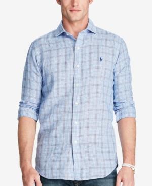 Polo Ralph Lauren Men's Plaid Linen Estate Shirt
