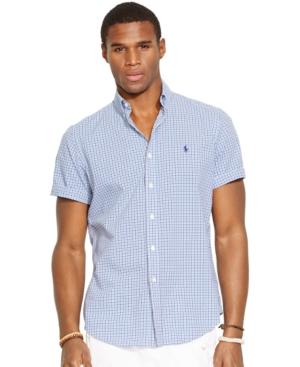 Polo Ralph Lauren Men's Short-sleeved Checked Poplin Shirt