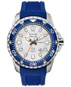 Bulova Men's Automatic Marine Star Blue Silicone Strap Watch 47mm 98b208