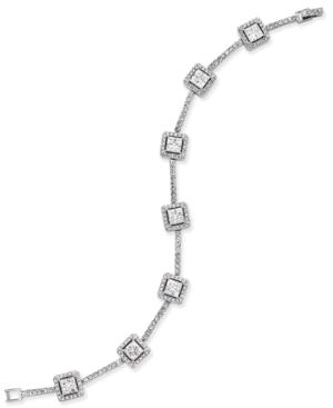 Eliot Danori Silver-tone Square Crystal Bracelet