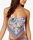 Trina Turk Jungle Beach Paisley-print Halter Tankini Top Women's Swimsuit