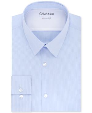 Calvin Klein X Men's Extra-slim Fit Thermal Stretch Performance Stripe Dress Shirt
