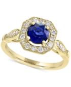 Final Call By Effy Diffused Ceylon Sapphire (1 Ct. T.w.) & Diamond (1/4 Ct. T.w.) Ring In 14k Gold