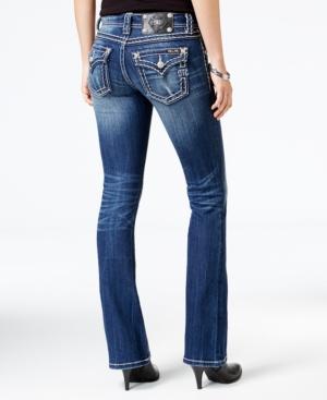 Miss Me Stitched Medium Blue Wash Bootcut Jeans