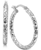 Giani Bernini Multi-textured Hoop Earrings In Sterling Silver, Only At Macy's