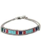 Kenneth Cole New York Silver-tone Colorful Beaded Bracelet