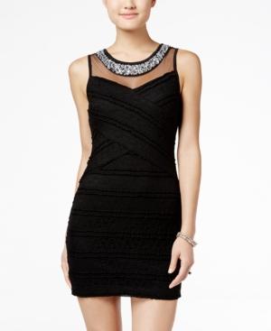 Speechless Juniors' Embellished Bodycon Dress