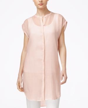 Eileen Fisher Cap-sleeve Button-down Tunic