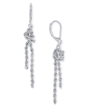 Charter Club Silver-tone Knotted Chain Drop Earrings, Created For Macy's