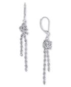 Charter Club Silver-tone Knotted Chain Drop Earrings, Created For Macy's